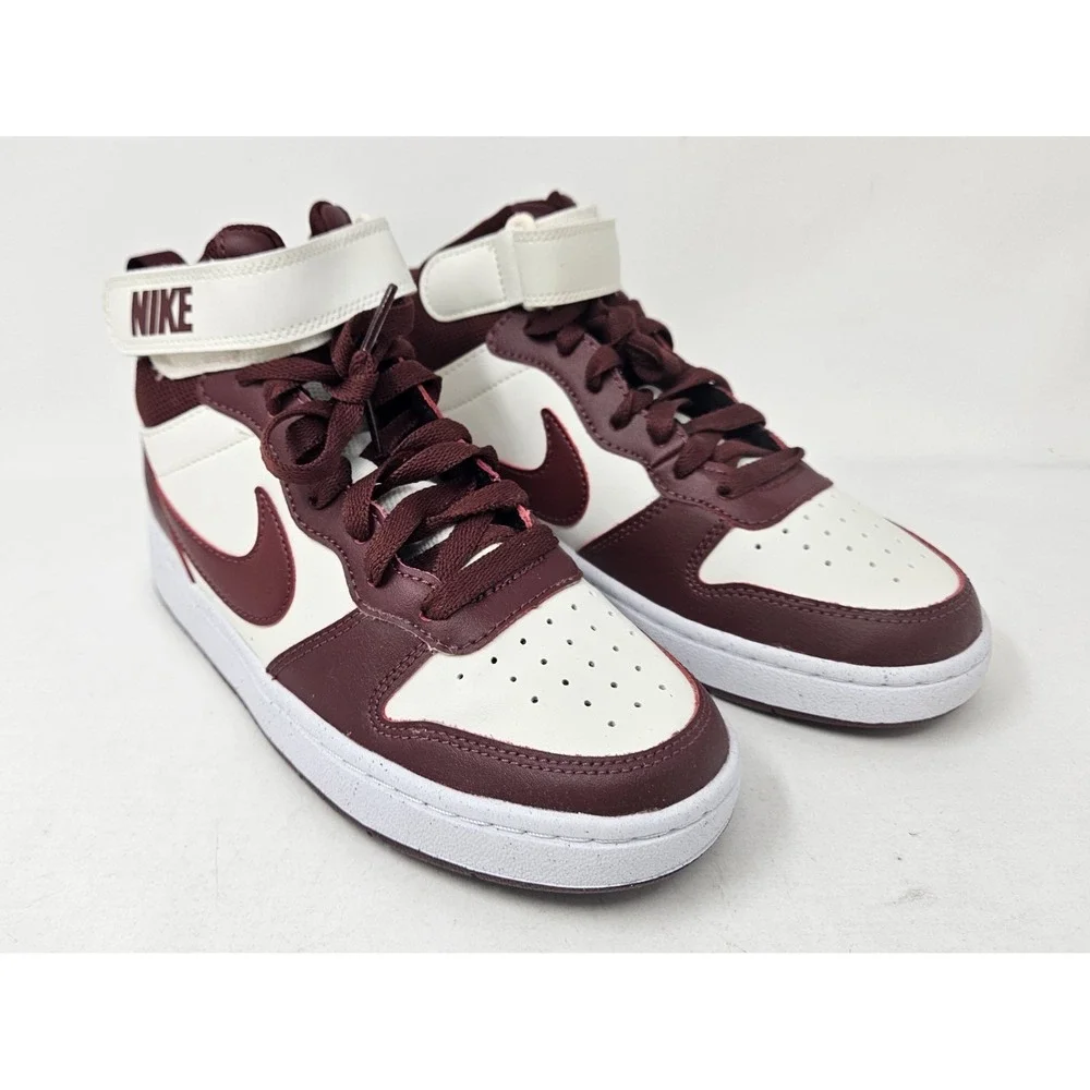 Nike Court Borough Mid 2 Boy's Sneakers Pearl White/Team Red Size 4.5 Y NEW!